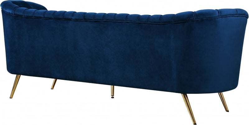 Margo 88" Velvet Upholstered Sofa in Blue - 622Navy-S