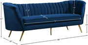 Margo 88" Velvet Upholstered Sofa in Blue - 622Navy-S