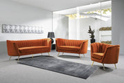 Margo 88" Velvet Upholstered Sofa in Cognac - 622Cognac-S