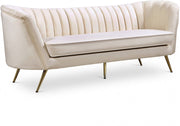 Margo 88" Velvet Upholstered Sofa in Cream - 622Cream-S