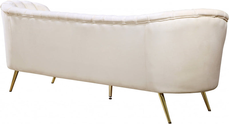 Margo 88" Velvet Upholstered Sofa in Cream - 622Cream-S