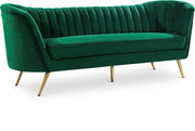 Margo 88" Velvet Upholstered Sofa in Green - 622Green-S