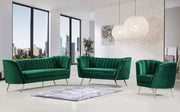 Margo 88" Velvet Upholstered Sofa in Green - 622Green-S