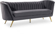 Margo 88" Velvet Upholstered Sofa in Grey - 622Grey-S