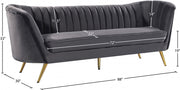 Margo 88" Velvet Upholstered Sofa in Grey - 622Grey-S