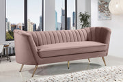 Margo 88" Velvet Upholstered Sofa in Pink - 622Pink-S