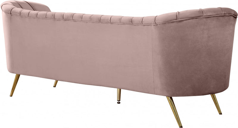 Margo 88" Velvet Upholstered Sofa in Pink - 622Pink-S