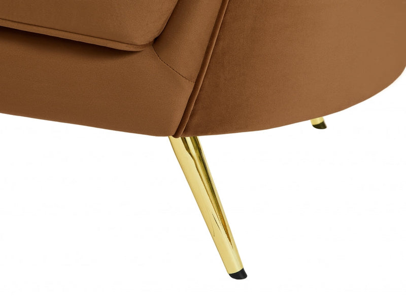 Margo 88" Velvet Upholstered Sofa in Saddle - 622Saddle-S