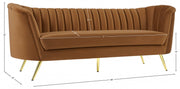 Margo 88" Velvet Upholstered Sofa in Saddle - 622Saddle-S