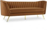 Margo 88" Velvet Upholstered Sofa in Saddle - 622Saddle-S