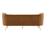 Margo 88" Velvet Upholstered Sofa in Saddle - 622Saddle-S