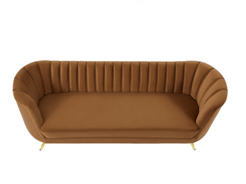 Margo 88" Velvet Upholstered Sofa in Saddle - 622Saddle-S