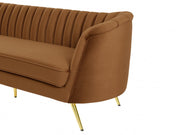 Margo 88" Velvet Upholstered Sofa in Saddle - 622Saddle-S
