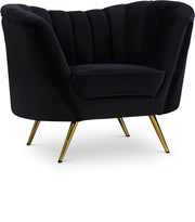 Margo Velvet Upholstered Chair in Black - 622Black-C