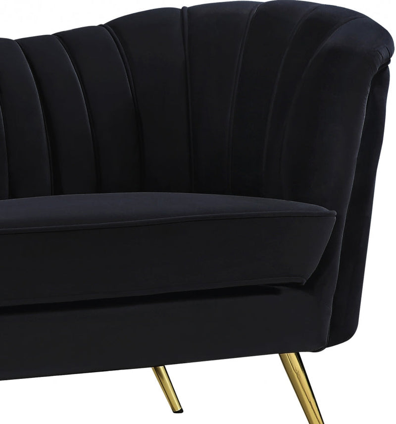 Margo Velvet Upholstered Chair in Black - 622Black-C