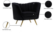 Margo Velvet Upholstered Chair in Black - 622Black-C