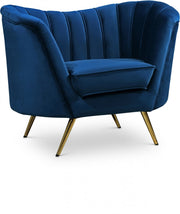 Margo Velvet Upholstered Chair in Blue - 622Navy-C