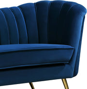 Margo Velvet Upholstered Chair in Blue - 622Navy-C