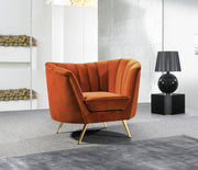 Margo Velvet Upholstered Chair in Cognac - 622Cognac-C