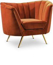 Margo Velvet Upholstered Chair in Cognac - 622Cognac-C