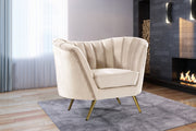 Margo Velvet Upholstered Chair in Cream - 622Cream-C