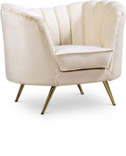 Margo Velvet Upholstered Chair in Cream - 622Cream-C