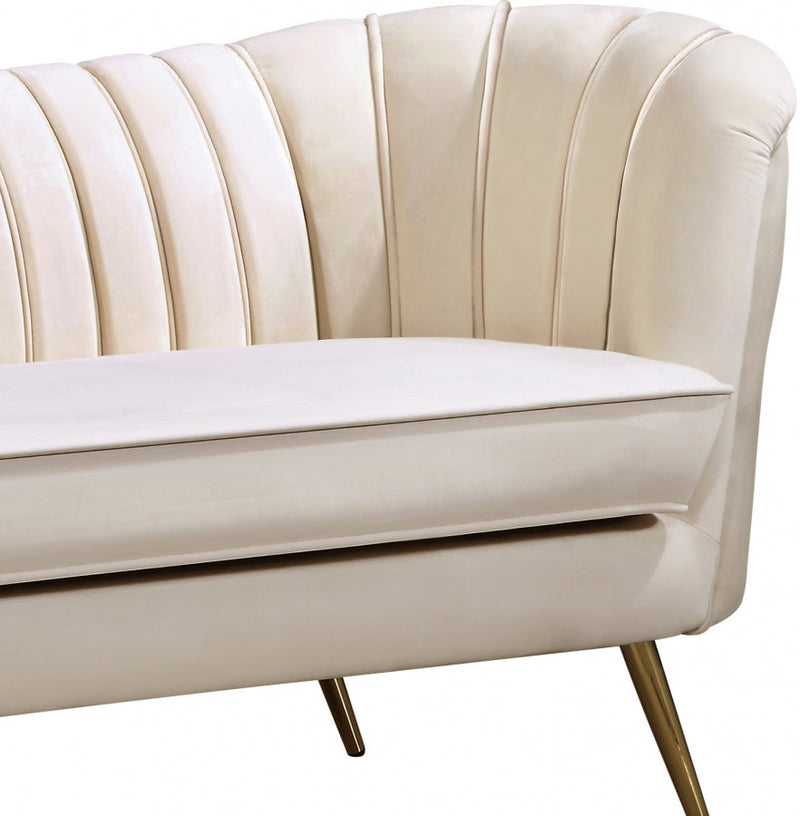 Margo Velvet Upholstered Chair in Cream - 622Cream-C