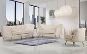 Margo Velvet Upholstered Chair in Cream - 622Cream-C