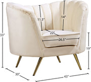 Margo Velvet Upholstered Chair in Cream - 622Cream-C