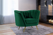 Margo Velvet Upholstered Chair in Green - 622Green-C