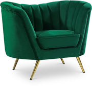 Margo Velvet Upholstered Chair in Green - 622Green-C