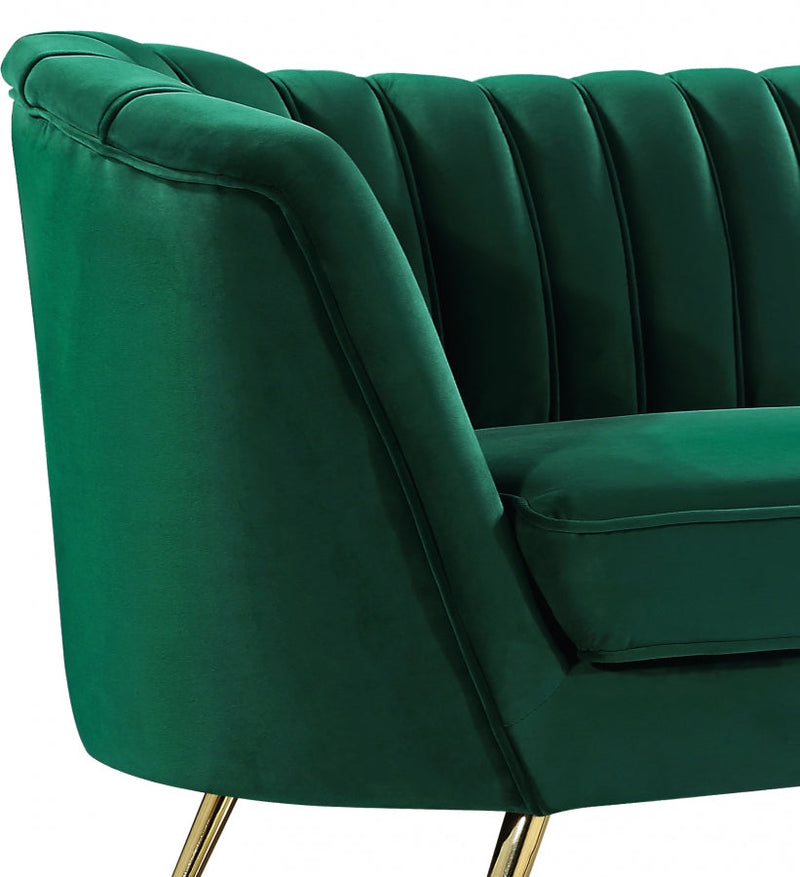 Margo Velvet Upholstered Chair in Green - 622Green-C