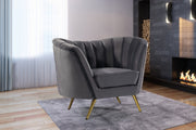 Margo Velvet Upholstered Chair in Grey - 622Grey-C