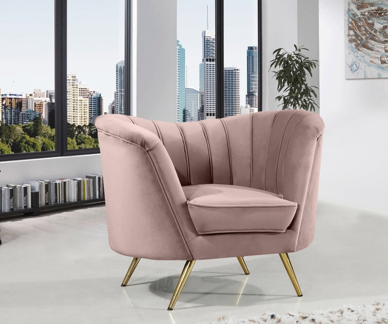 Margo Velvet Upholstered Chair in Pink - 622Pink-C