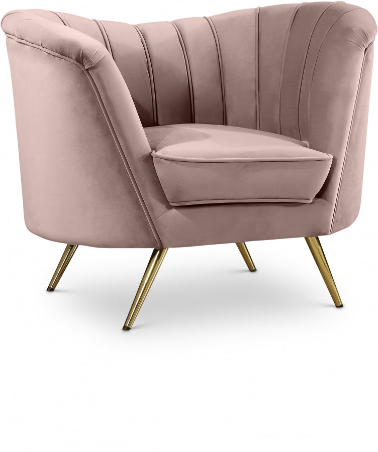 Margo Velvet Upholstered Chair in Pink - 622Pink-C
