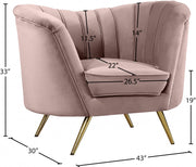 Margo Velvet Upholstered Chair in Pink - 622Pink-C
