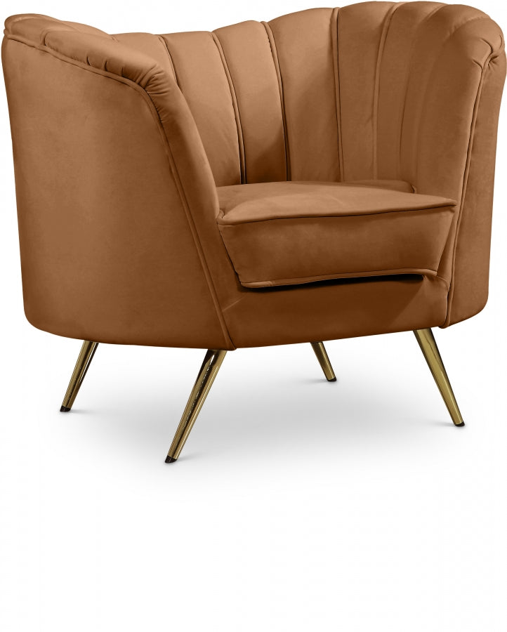 Margo Velvet Upholstered Chair in Saddle - 622Saddle-C