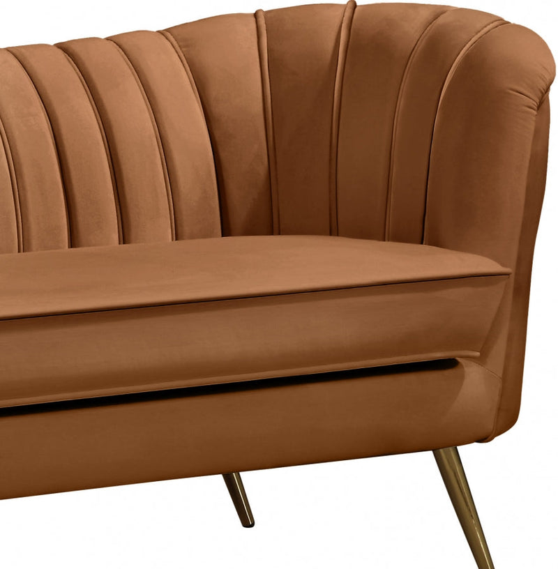 Margo Velvet Upholstered Chair in Saddle - 622Saddle-C
