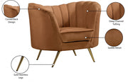 Margo Velvet Upholstered Chair in Saddle - 622Saddle-C