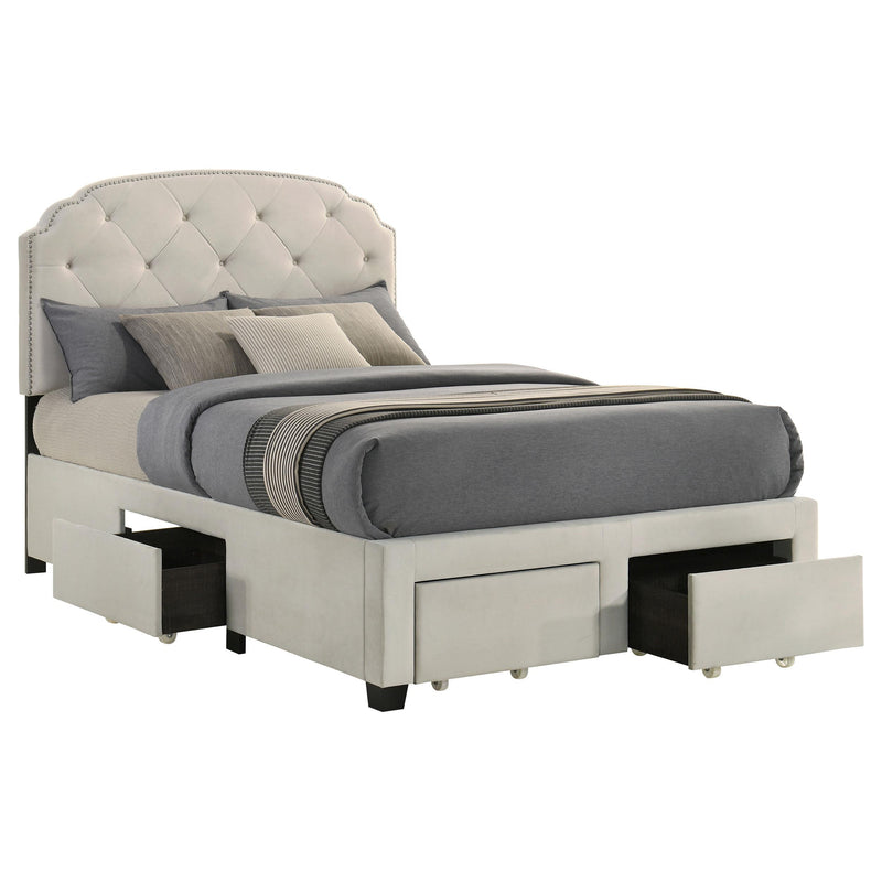 Marianna 4-drawer Upholstered Full Storage Bed Cream - 316011F