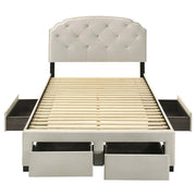 Marianna 4-drawer Upholstered Full Storage Bed Cream - 316011F