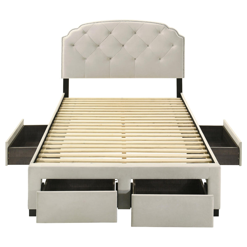 Marianna 4-drawer Upholstered Full Storage Bed Cream - 316011F