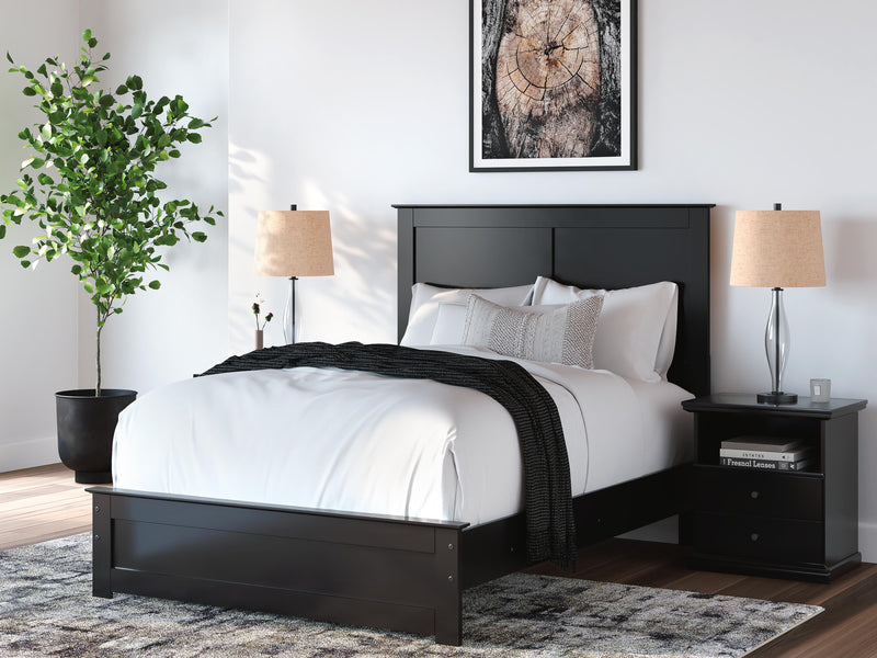 Maribel Black Full Panel Bed, Dresser and Mirror - B138B79