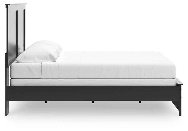 Maribel Black King Panel Bed with Dresser and Mirror - B138B62