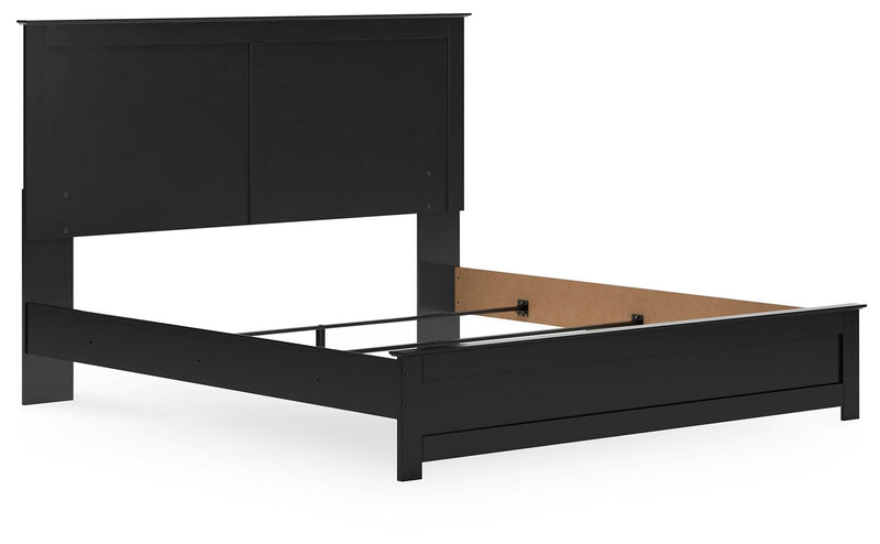 Maribel Black King Panel Bed with Dresser and Mirror - B138B62