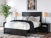 Maribel Black Queen Panel Bed with Dresser, Mirror and 2 Nightstands - B138B74