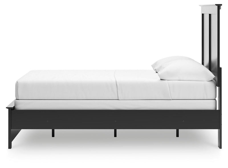 Maribel Full Panel Bed and Dresser in Black - PKG021537