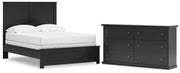 Maribel Full Panel Bed and Dresser in Black - PKG021537