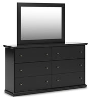 Maribel Full Panel Bed, Dresser and Mirror in Black - PKG021531