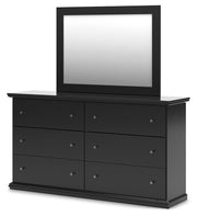 Maribel Full Panel Bed, Dresser and Mirror in Black - PKG021531